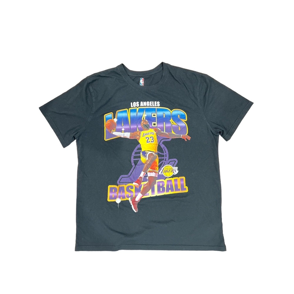 Los Angeles Lakers LeBron James 23 Basketball Graphic T Shirt Mens X Large Black